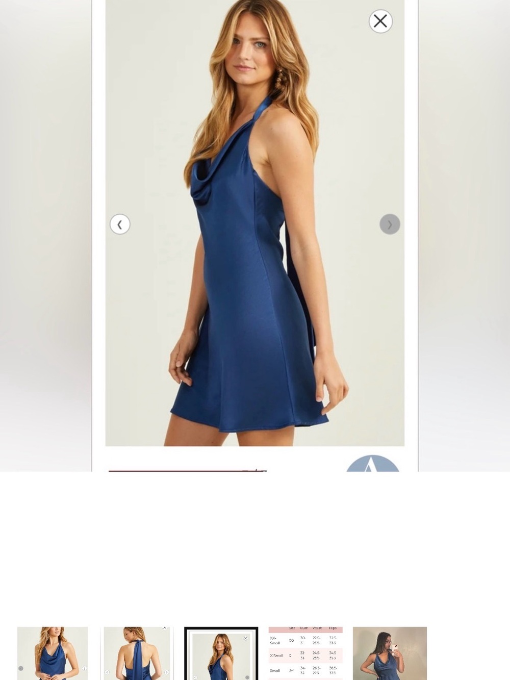 Altar’d State Navy Blue cowl neck halter Medium